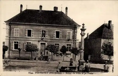 Ak Fretigney Haute-Saône, Hotel de Ville, Poste