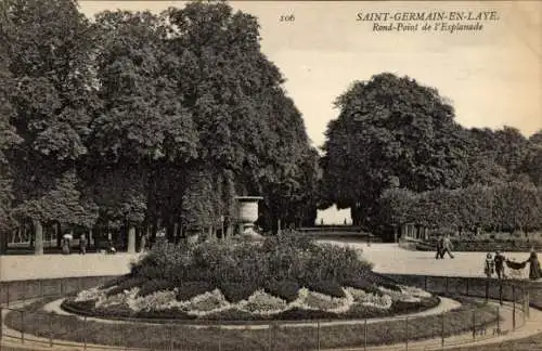 Ak Saint Germain en Laye Yvelines, Rond-Point de l'esplanade