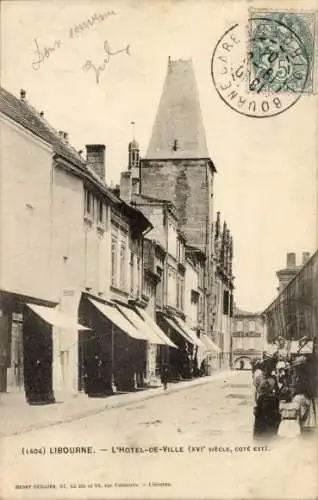 Ak Libourne Gironde, Rathaus