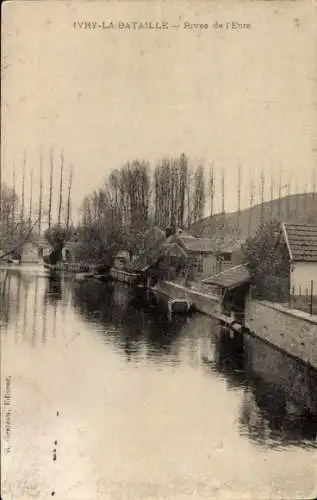 Ak Ivry la Bataille Eure, Rives de l'Eure