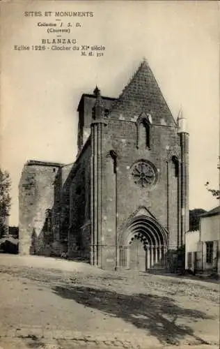 Ak Blanzac Charente, Eglise 1226, Clocher du XI siecle