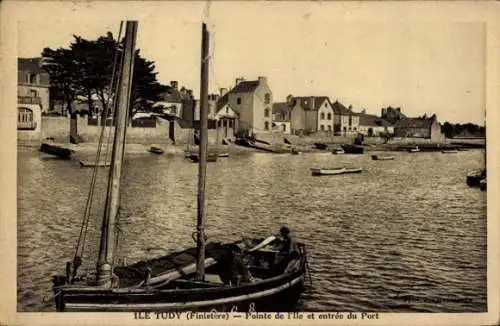 Ak Île Tudy Finistère, Pointe de l’Ile, Hafeneinfahrt