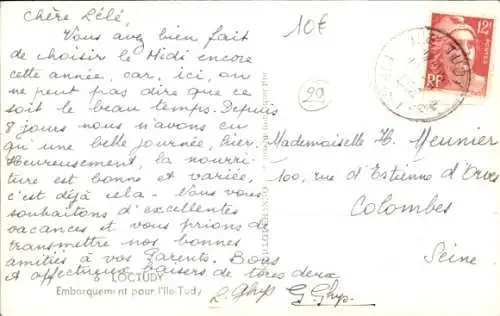 Ak Loctudy Finistère, Boarding für Ile Tudy