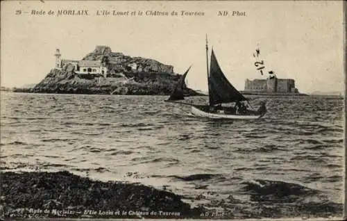 Ak Morlaix Finistère, L’Ile Louet, Chateau du Taureau