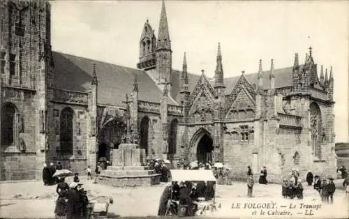 Ak Le Folgoet Finistère, Le Transept, Calvaire