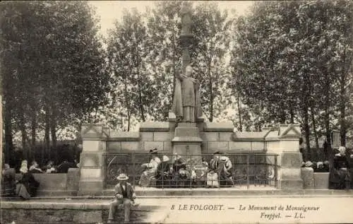 Ak Le Folgoët Finistère, Denkmal von Monseigneur Freppel