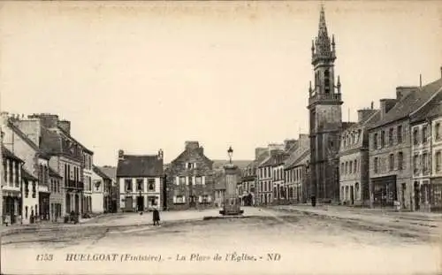 Ak Huelgoat Finistère, Place de l’Eglise