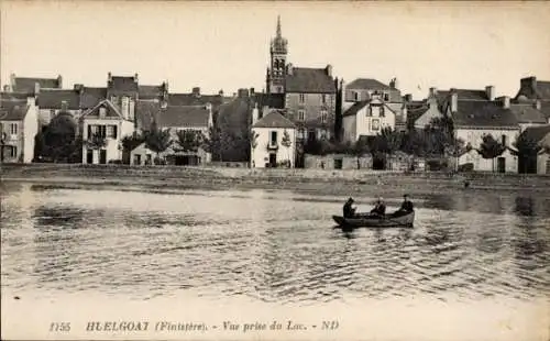 Ak Huelgoat Finistère, Blick vom See aus