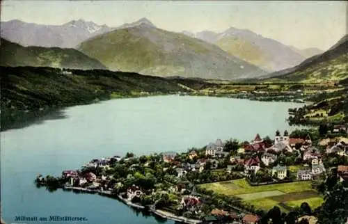 Ak Millstatt am See Kärnten, Gesamtansicht mit Millstättersee