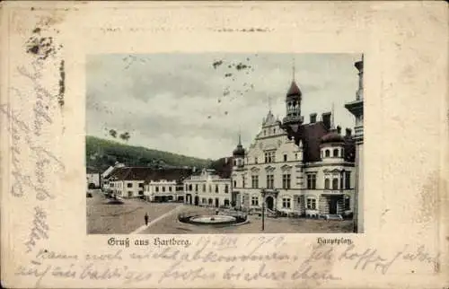 Passepartout Präge Ak Hartberg Steiermark, Hauptplatz