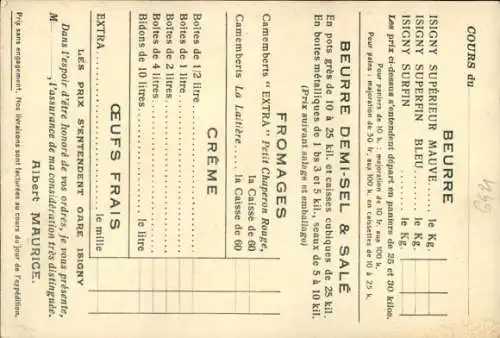 Ak Isigny sur Mer Calvados, Reklame, Beurres des Grandes Hermes, Albert Maurice