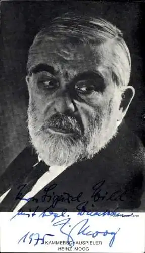 Ak Schauspieler Heinz Moog, Portrait, Autogramm