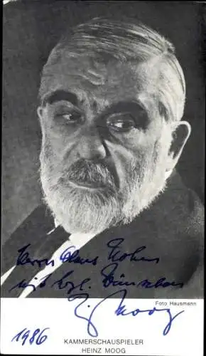 Ak Schauspieler Heinz Moog, Portrait, Autogramm