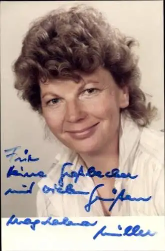 Ak Schauspielerin Magdalena Müller, Portrait, Autogramm