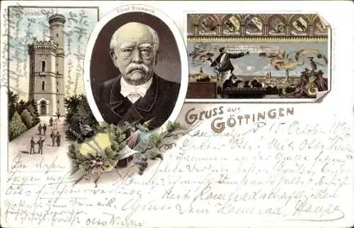 Litho Göttingen, Bismarckturm, Fürst Bismarck, Freske