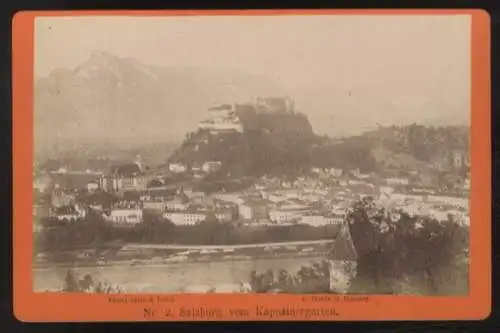 Cabinet Foto Panorama von Salzburg, Salzach und Hohensalzburg