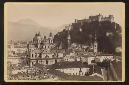 Cabinet Foto Salzburg mit Hohensalzburg vom Mönchsberg