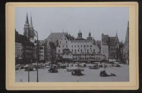 Cabinet Foto Nürnberg Marktplatz mit Sebalduskirche