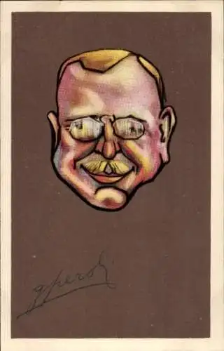 Künstler Ak Il Congresso della Pace attraverso la Caricatura, Serbia, Trumbic