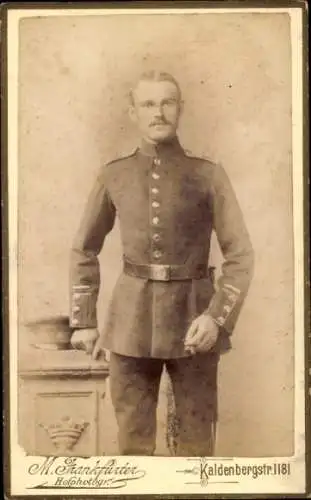 Kabinett Foto Wesel am Niederrhein, Deutscher Soldat in Uniform, Standportrait