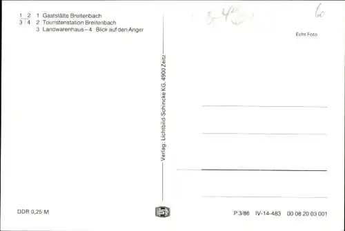 Ak Breitenbach Wetterzeube im Burgenlandkreis, Gaststätte, Landwarenhaus, Anger