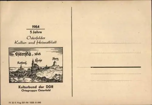 Ak Osterfeld im Burgenlandkreis, Gesamtansicht, Osterfelder Kultur- und Heimatblatt