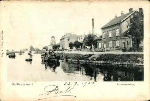 Ak Leeuwarden Friesland Niederlande, Harlingervaart