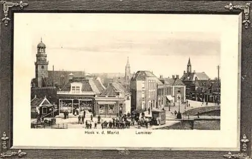 Präge Passepartout Ak Lemmer Friesland Niederlande, Markt