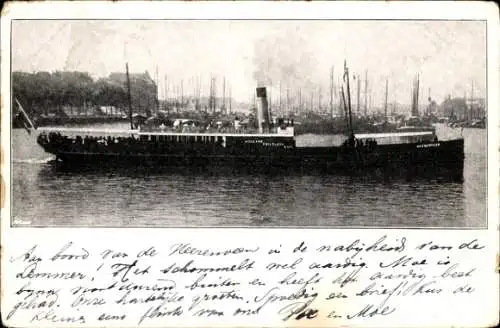 Ak Lemmer Friesland Niederlande, Dampfer im Hafen