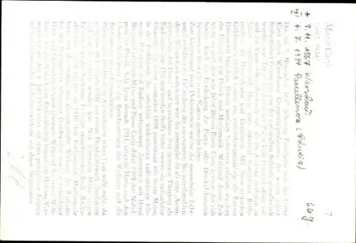 Ak Marie Curie Sklodowska, Physikerin und Chemikerin