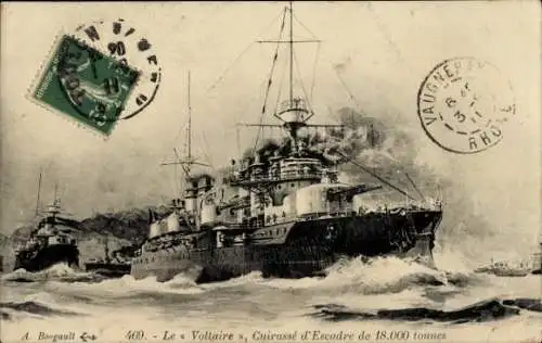 Ak Französisches Kriegsschiff Voltaire, Französische Marine