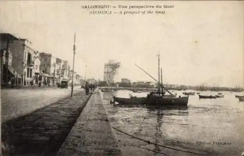 Ak Saloniki Griechenland, Hafen, Weißer Turm