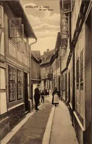 Ak Goslar am Harz, An der Gose, Straßenpartie