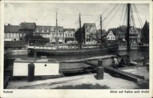 Ak Husum in Nordfriesland, Hafen