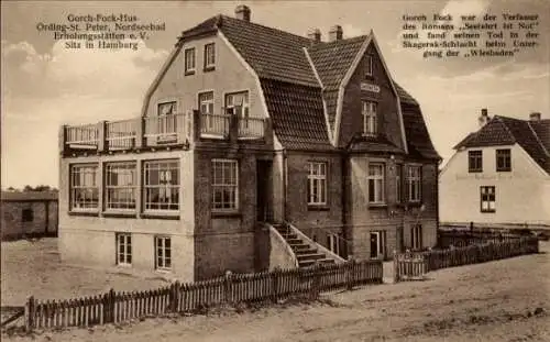 Ak Nordseebad Sankt Peter Ording, Gorch Fock Hus, Erholungsheim