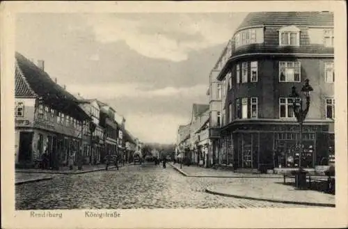 Ak Rendsburg, Königstraße, Geschäfte