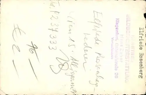 Foto Opernsängerin? Elfriede Rosenberg, Porträt