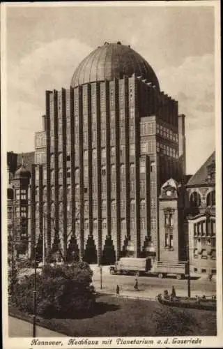 Ak Hannover in Niedersachsen, Hochhaus mit Planetarium an der Goseriede