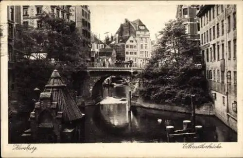 Ak Hamburg, Ellernsthorbrücke, Passanten