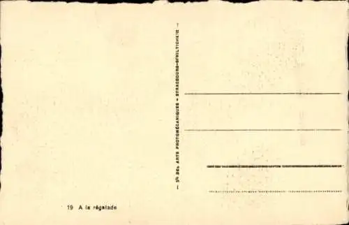 Künstler Ak Huygen, Mann in französischer Volkstracht, Musikinstrument