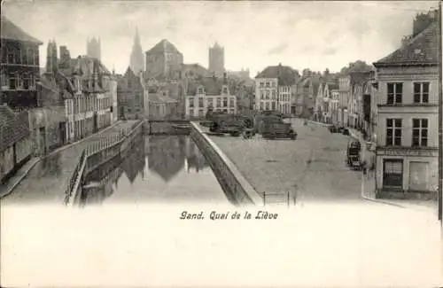 Ak Gand Gent Ostflandern, Quai de la Lieve