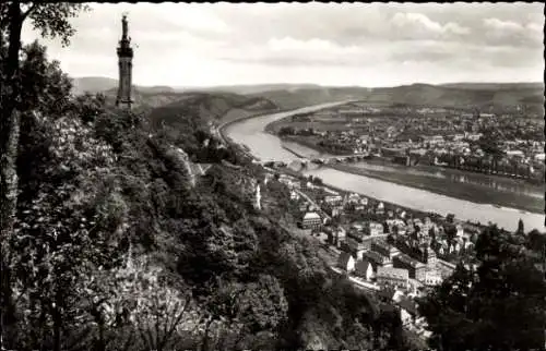 Ak Trier an der Mosel, Gesamtansicht mit Mariensäule