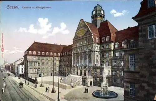 Ak Kassel in Hessen, Rathaus, Königstraße