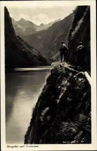 Ak Berchtesgaden in Oberbayern, Bergpfad, Funtensee, Berchtesgadener Land