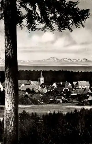 Ak Birkendorf im Schwarzwald, Teilansicht, Kirchturm