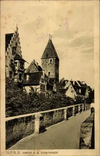 Ak Ulm an der Donau, Stadtmauer