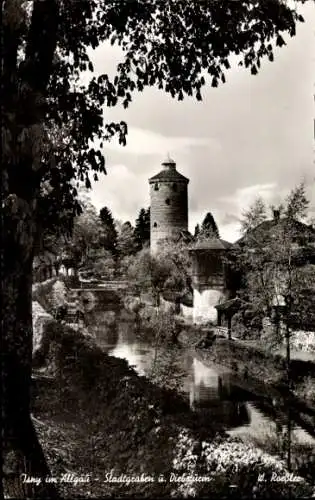 Ak Isny im Allgäu, Stadtgraben, Diebsturm