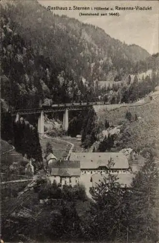 Ak Breitnau im Schwarzwald, Höllental, Höllsteig, Hofgut Sternen, Ravenna Viadukt