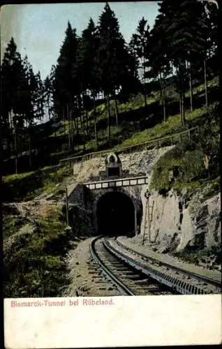 Ak Rübeland Oberharz am Brocken, Bismarck-Tunnel, Zahnradbahn