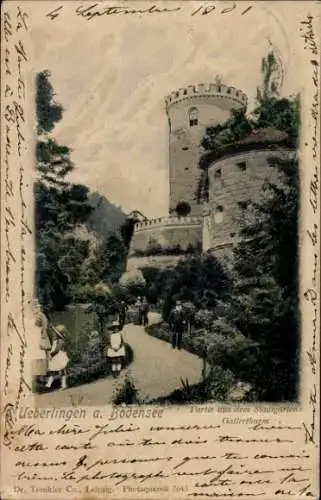 Ak Überlingen am Bodensee, Stadtgarten, Gallerturm